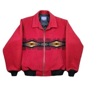 Vtg PENDLETON HIGH GRADE Western Wear Aztec Indian Coat RED Jacket USA RARE EUC